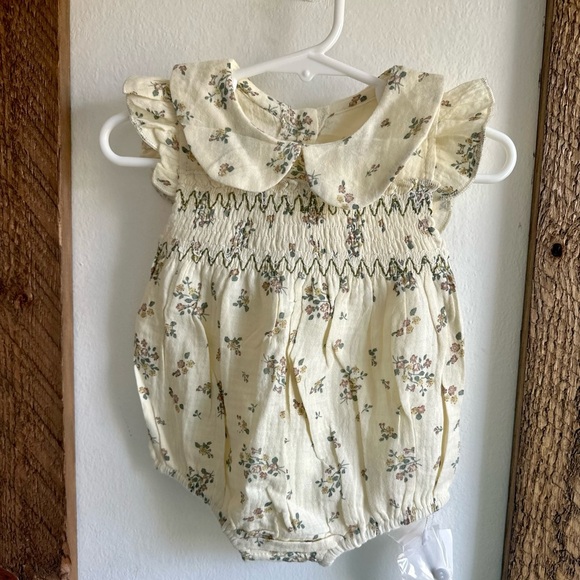 Other - New Boutique Ruffle Floral Romper Smocked Boho Vintage Style